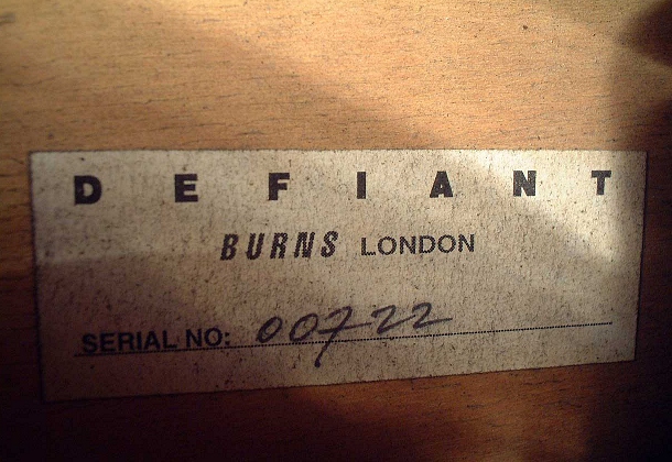 c.1962 BURNS 'Defiant' Archtop