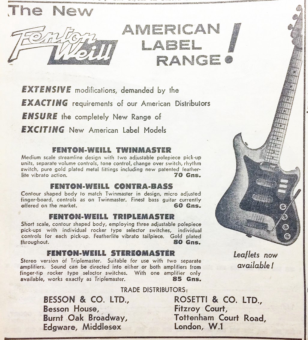 1961 Fenton-Weill advert