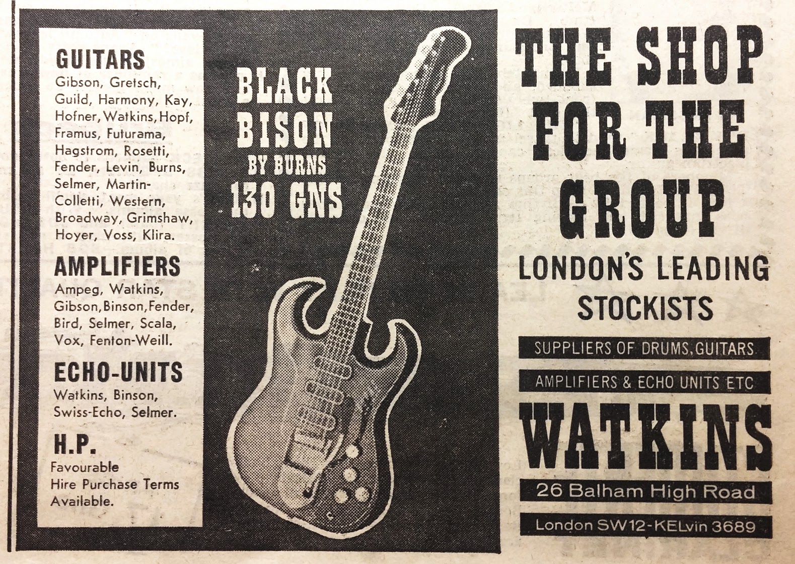 Watkins Burns Black Bison advert