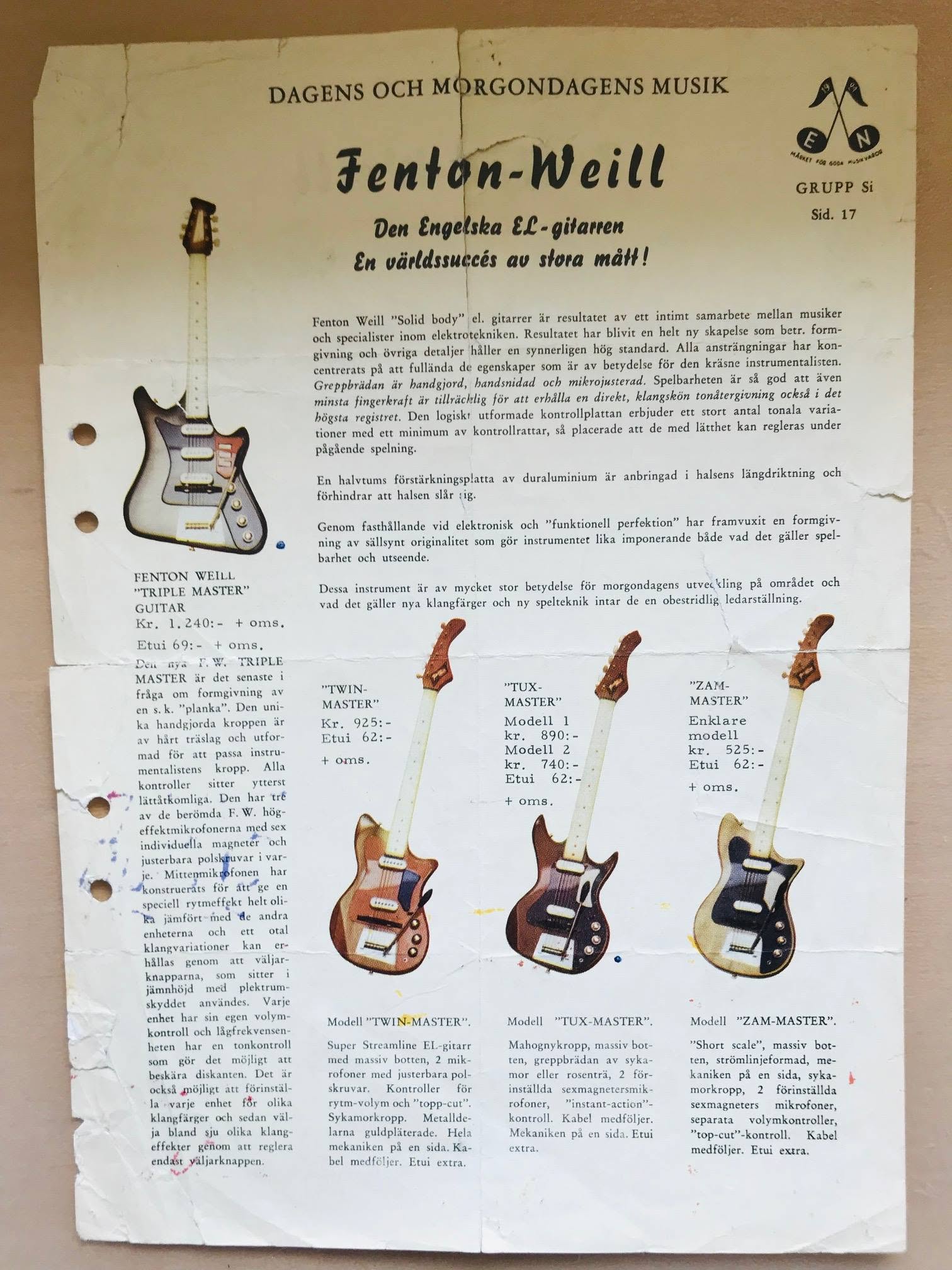 1961 Swedish Fenton Weill Catalogue