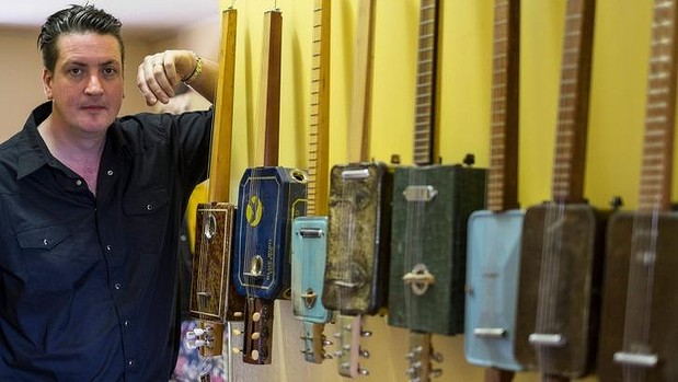 Guitar maker Jon Free: "It's easy to tell if it's mine because the headstock is on the wrong end," he says.  Sydney Morning Herald / The Age