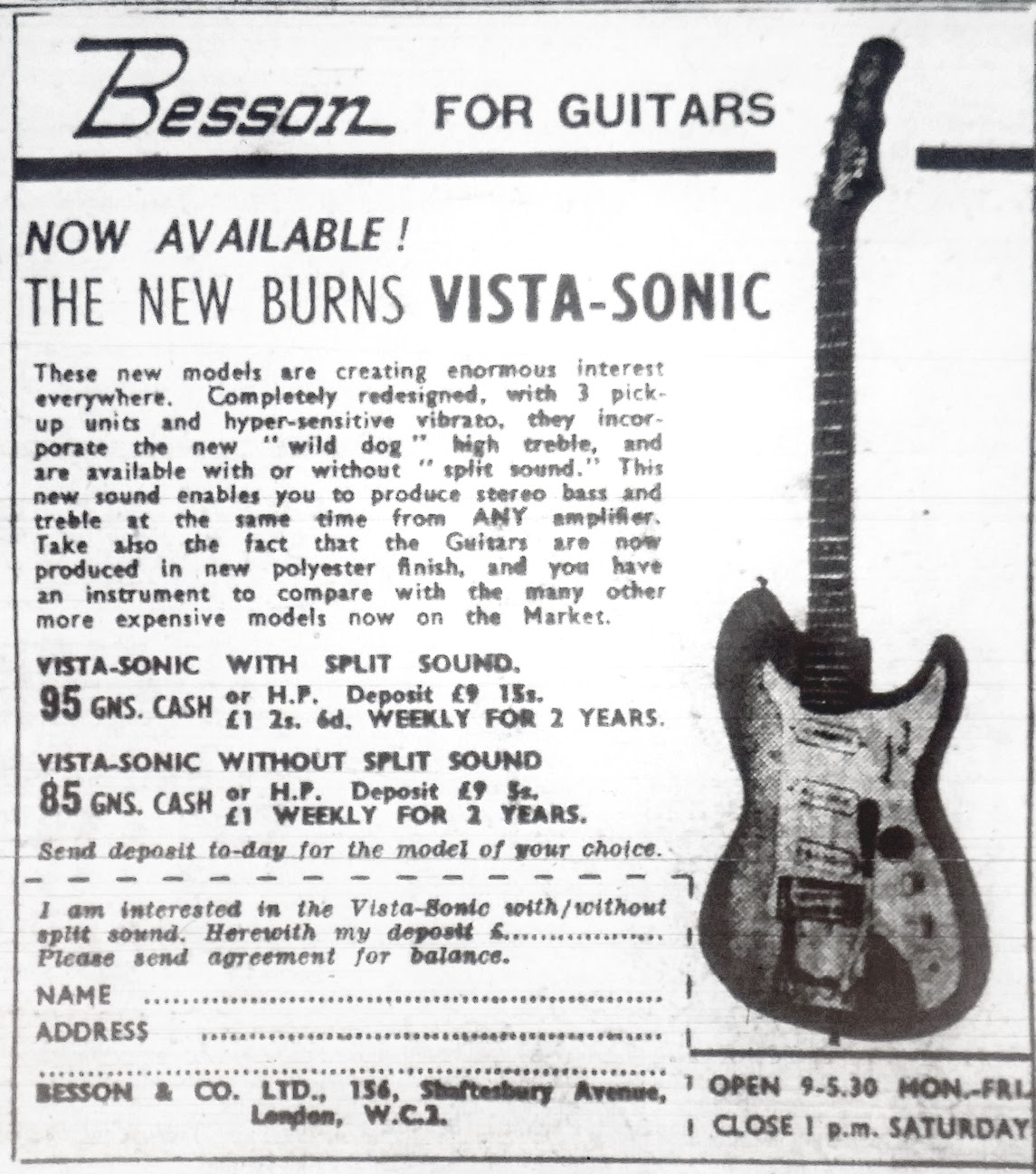 Besson Burns Vista-Sonic advert