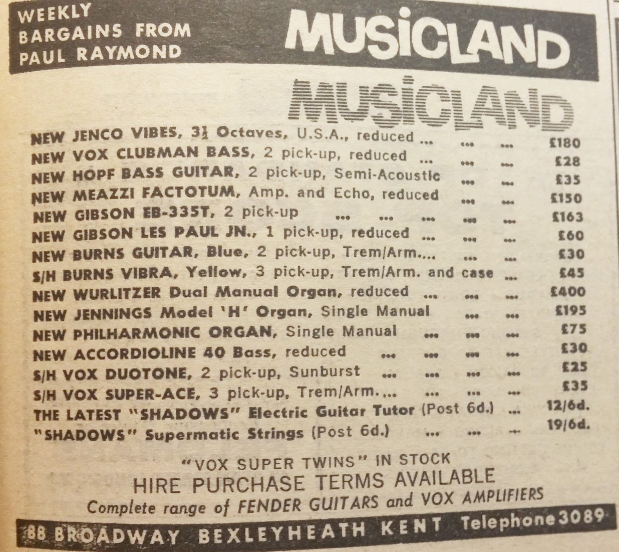Musicland advert