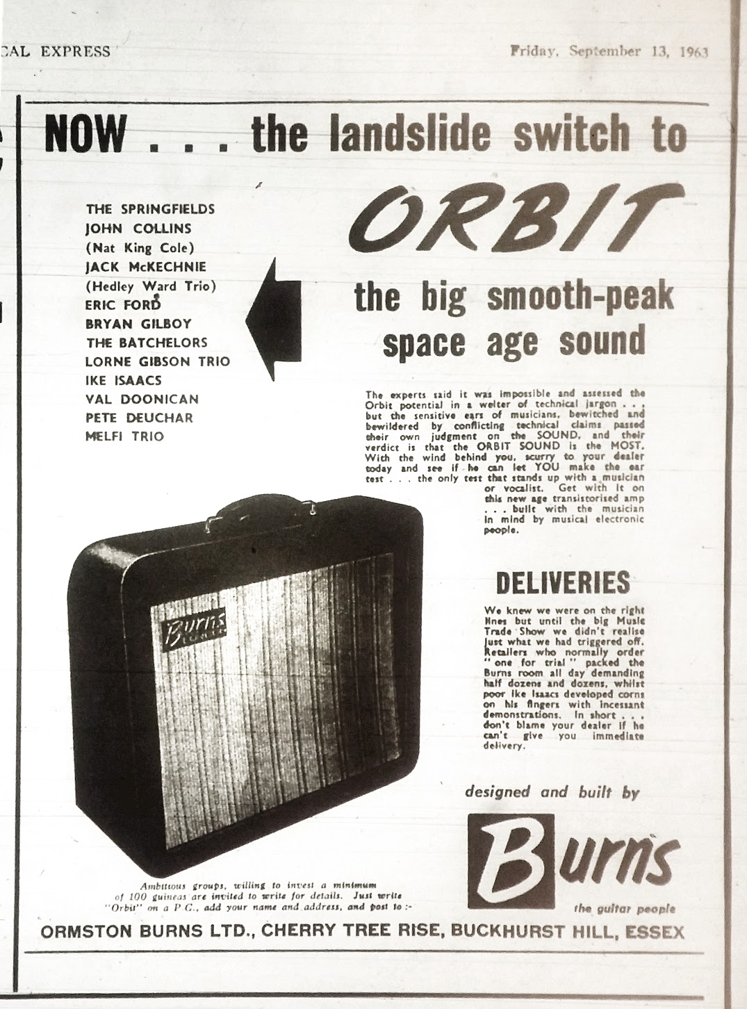 Burns Orbit advert