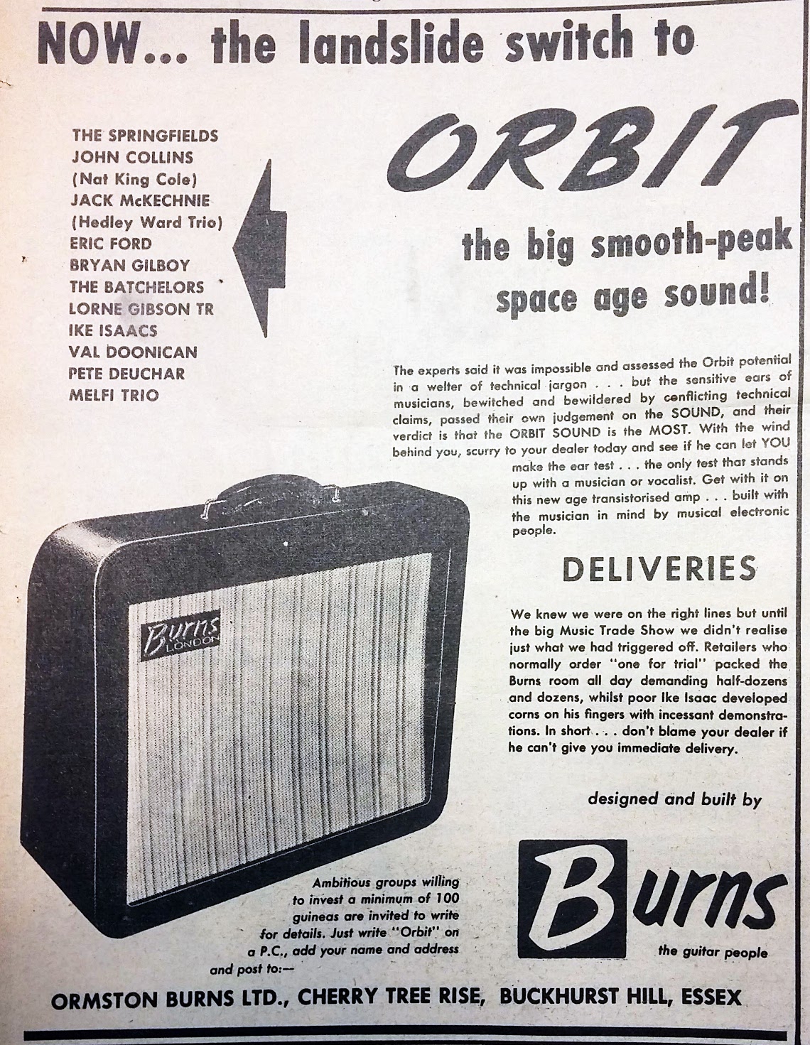 Burns Orbit advert