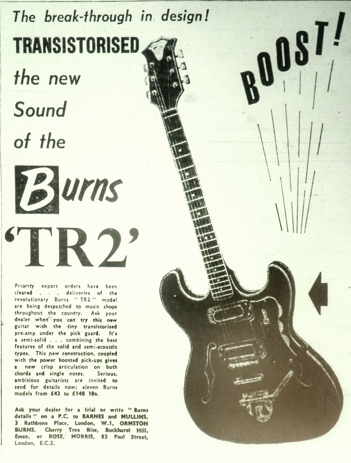 Burns TR2 advert