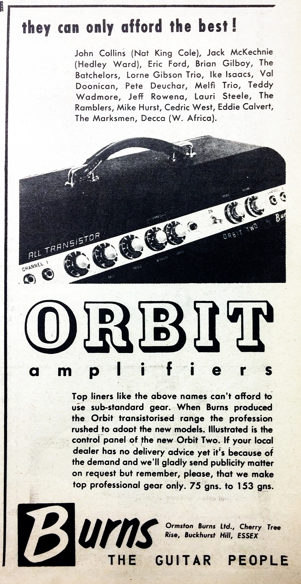 Burns Orbit advert