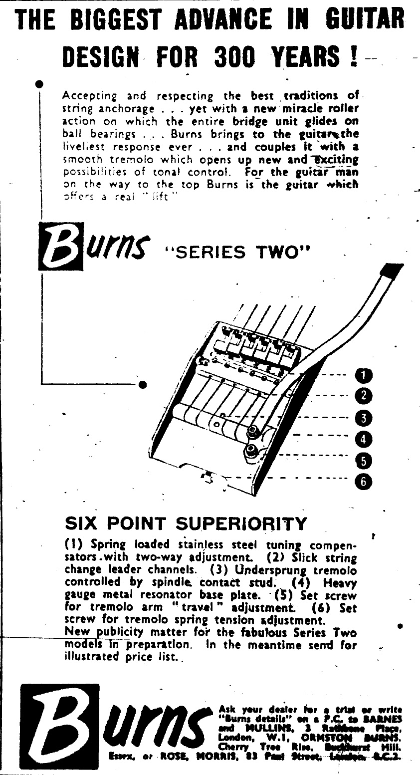 Burns Series 2 vibrato advert