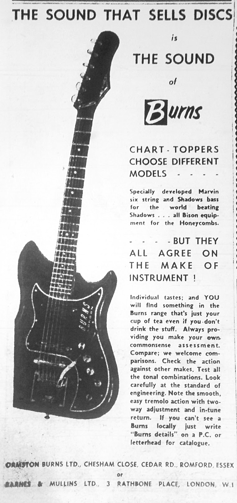 Sound Of Burns Guitars advert