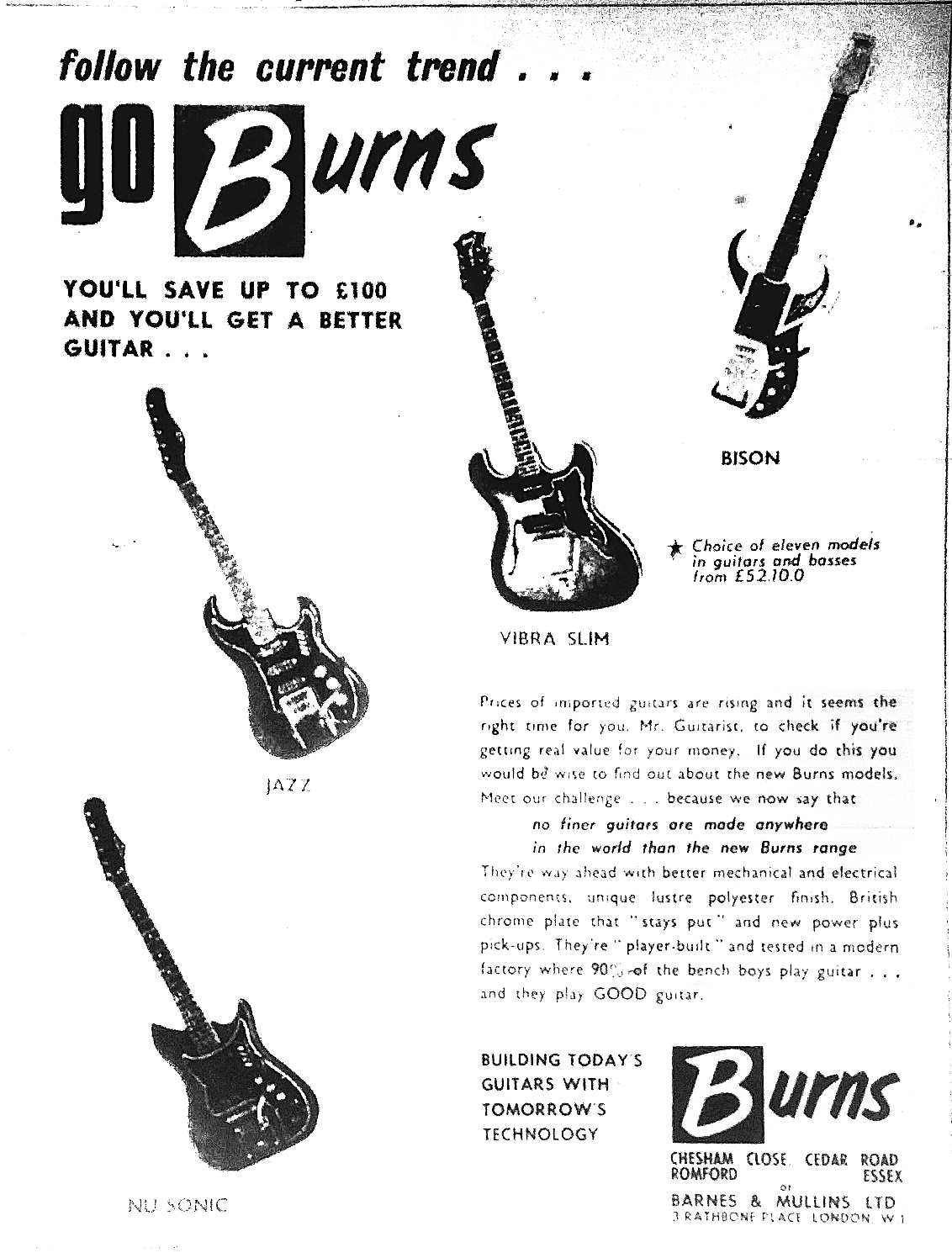 Go Burns 1964 advert