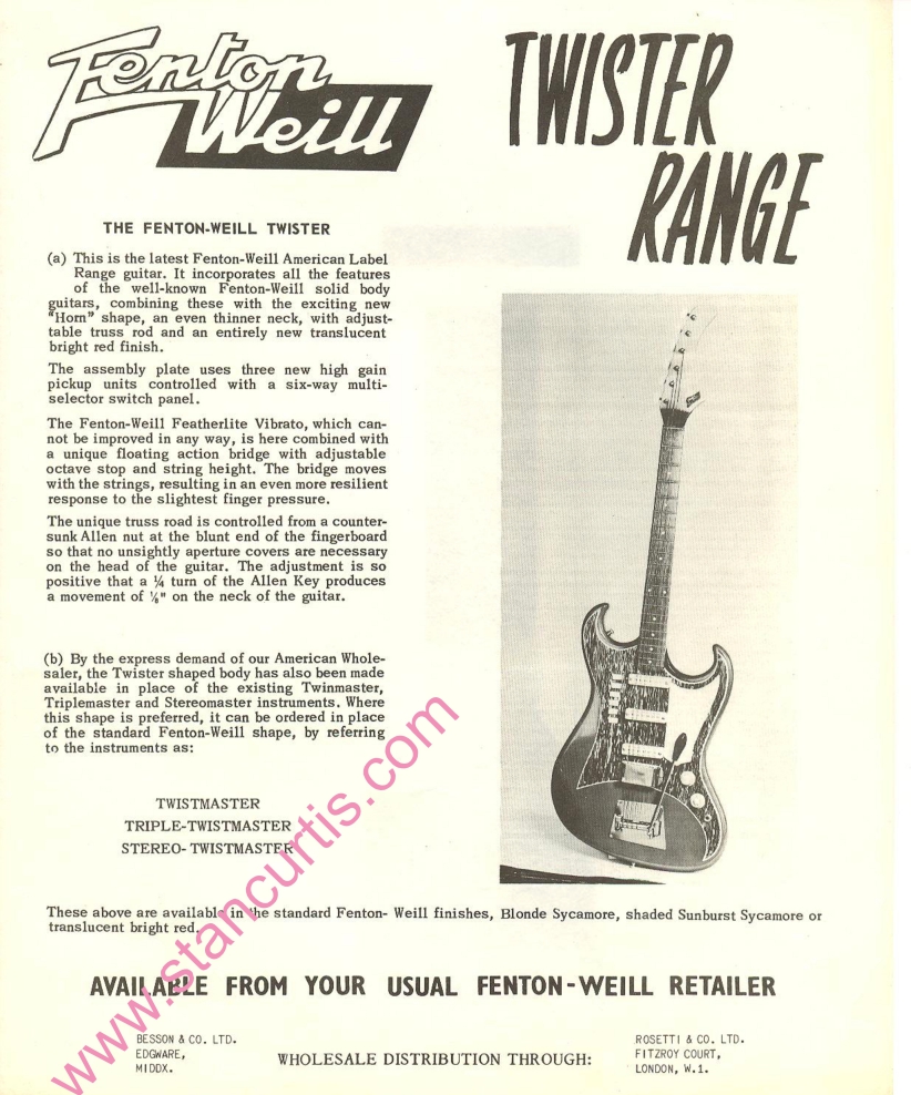 Fenton-Weill Twister Range advert July 1962